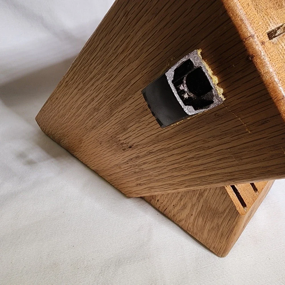 Cutco‎ 13 Slot Wooden Knife Block Oak With Shears Holder
